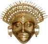 Brass Tribal Mask Wall Hanging Indian Artifact Home Decor Sculpture Figurine Art