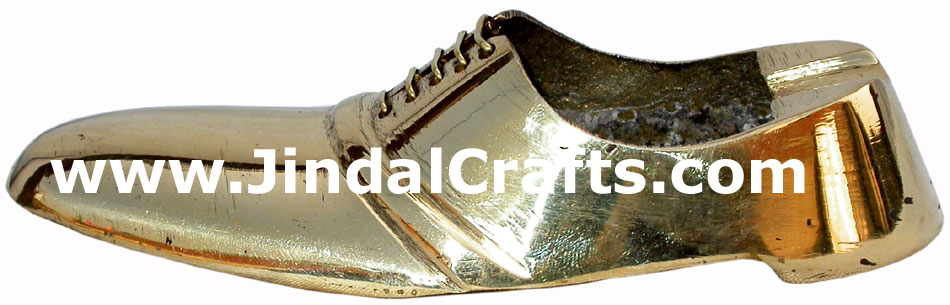 Brass Ashtray - Shoe Shaped Indian Art Craft Handicraft Metal Smoking Ashtray