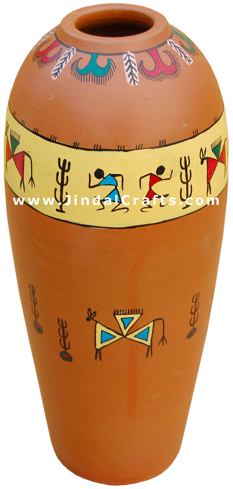 Vase Handmade Hand Painted Artifact from India Heritage