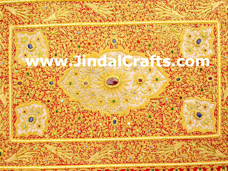 Hand Embroidered Zari Wall Hanging Indian Masterpiece