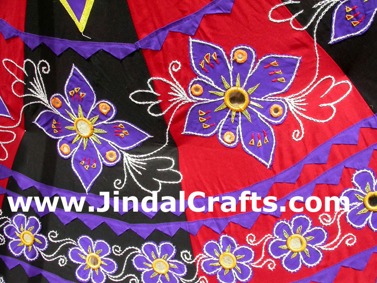 Embroidered Garden Umbrella - Cotton Made Indian Art