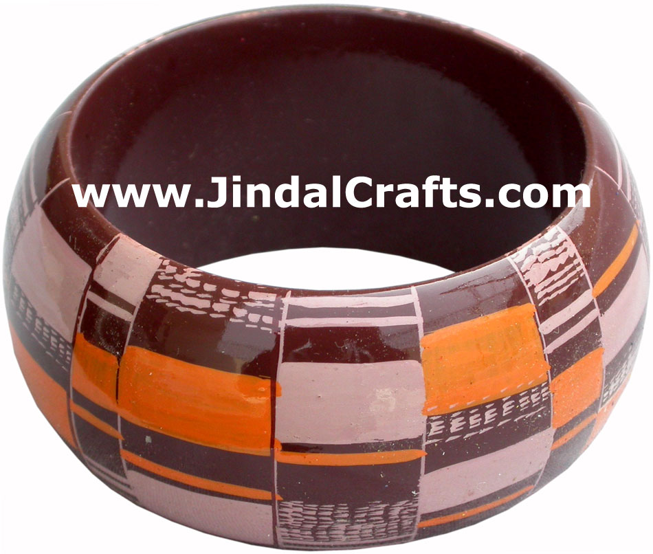 Wooden Bangle - Hand Painted Indian Handicraft Art Crafts Fashion Jewelry