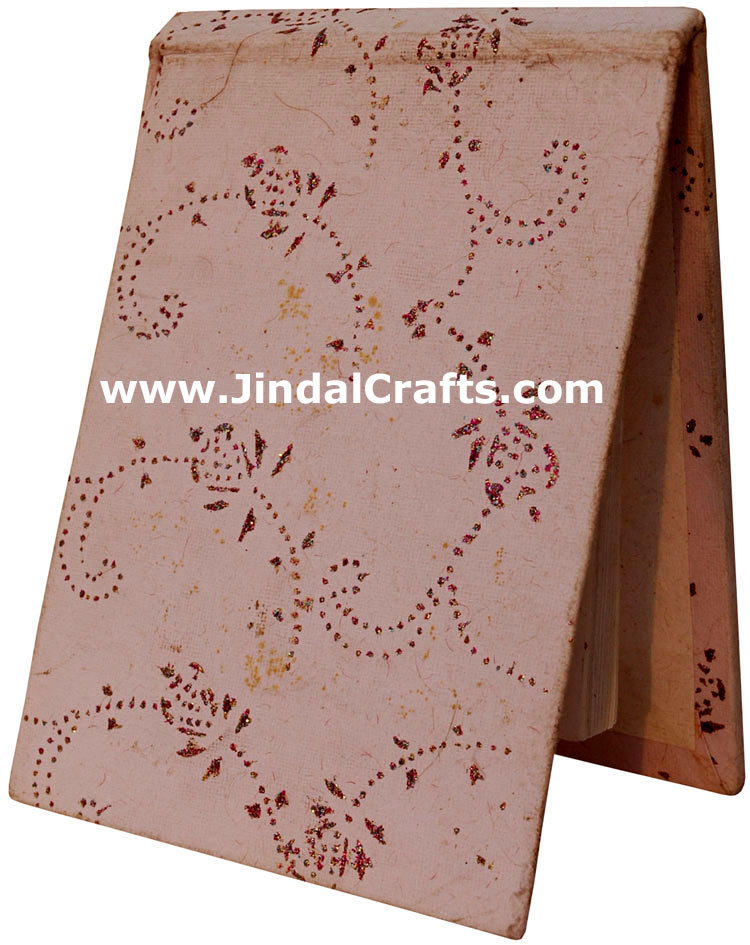 Handmade Paper Diary with Gemstone Dust Painting India