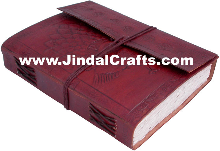 Handmade Paper Notebook Leather Cover India Handicrafts Crafts Arts