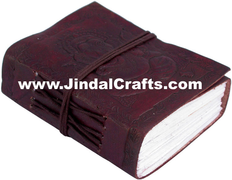 Handmade Paper Notebook Leather Cover India Handicrafts Crafts Arts