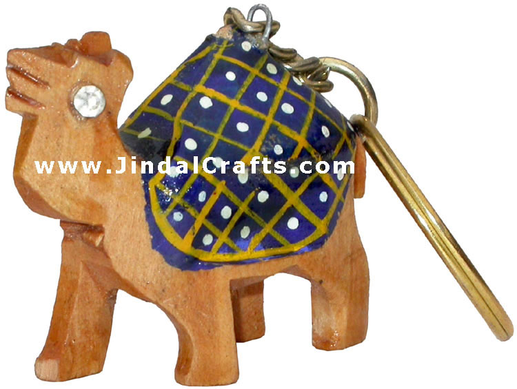 Handcrafted Handpainted Wooden Camel Key Chain India