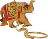 Hand Carving Hand Painted Elephant Key Chain Ring India Art Handicrafts Gifts