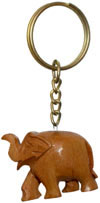 Handcarved Wooden Elephant Key Chain Key Ring Gift