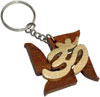 Wooden Key Chain - Hand Made Traditional Indian Artifact Om Keyring