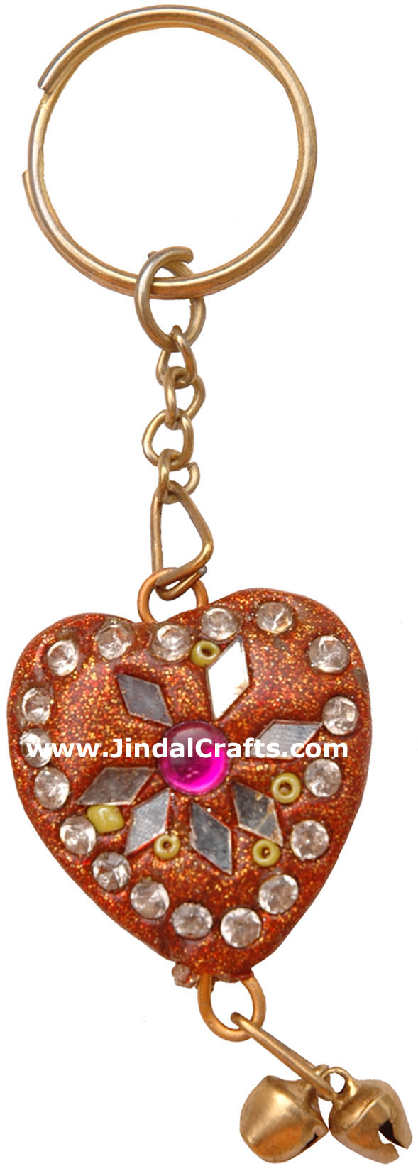 Heart - Hand made Lac Work Key Chain Ring India Art