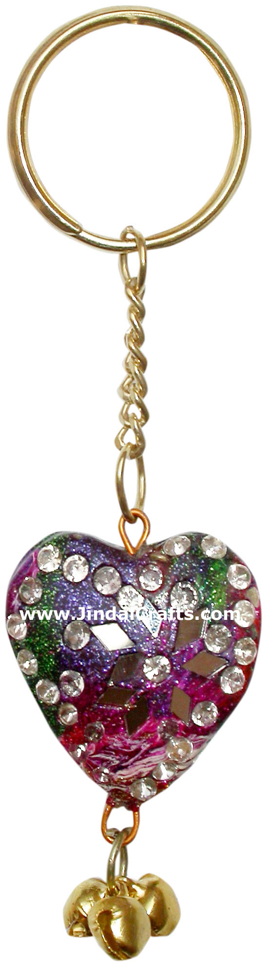 Heart - Hand made Lac Work Key Chain Ring India Art