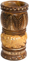 Pen Stand Holder Hand Carved Wooden Art Antique Finish