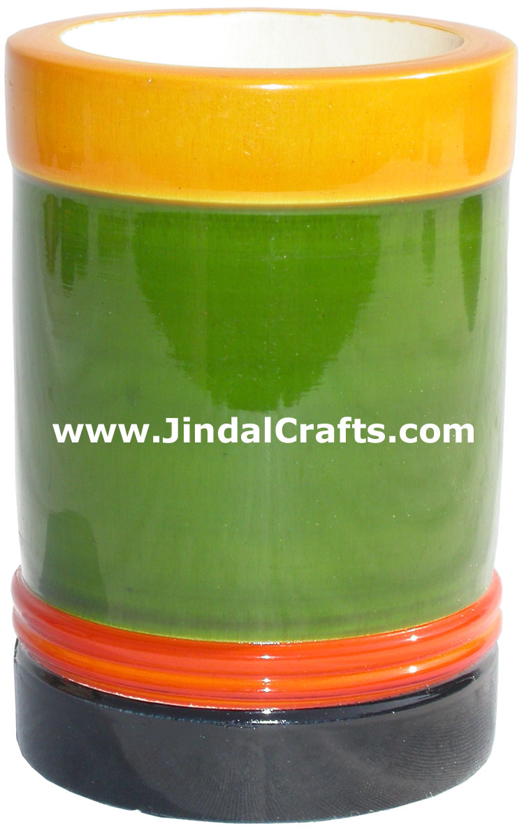 Colourful Pen Holder - Hand Painted Wooden India Arts Handicrafts Craft Handmade