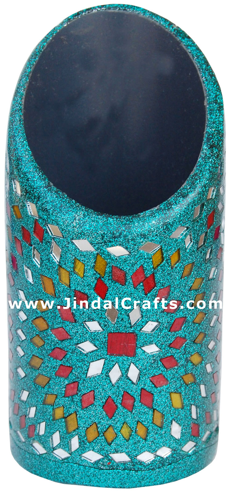 Handmade Decorative Lac Pen Stand Holder from Indian Lac Mirror Arts Handicrafts
