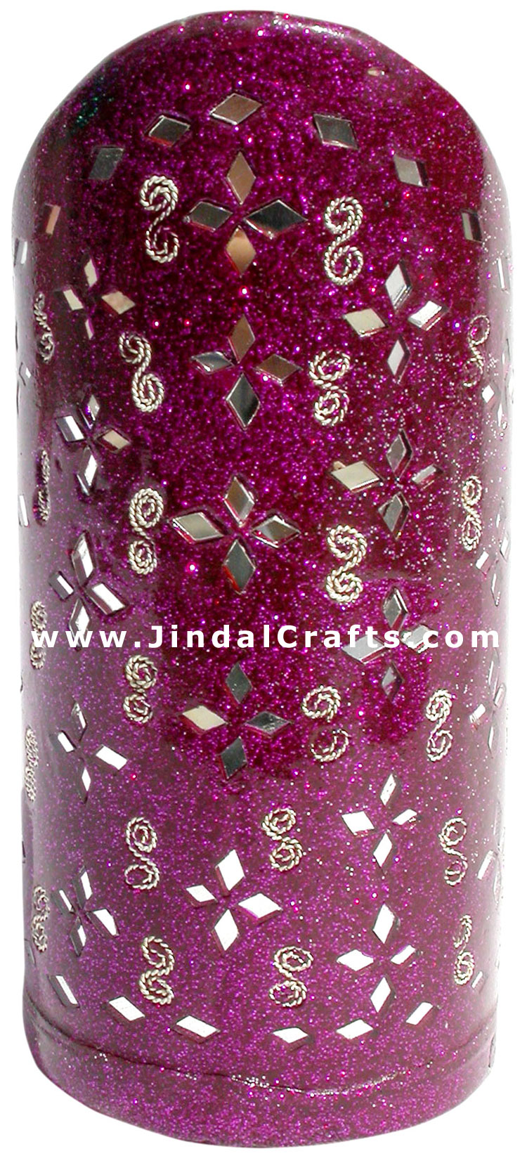 Handmade Colorful Lac Mirror work Pen Holder India Art