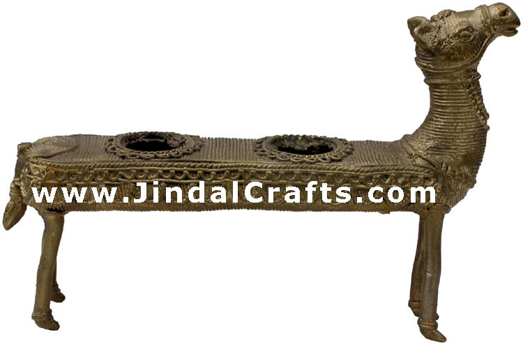 Dhokra Camel Candle Stand - Indian Tribal Art