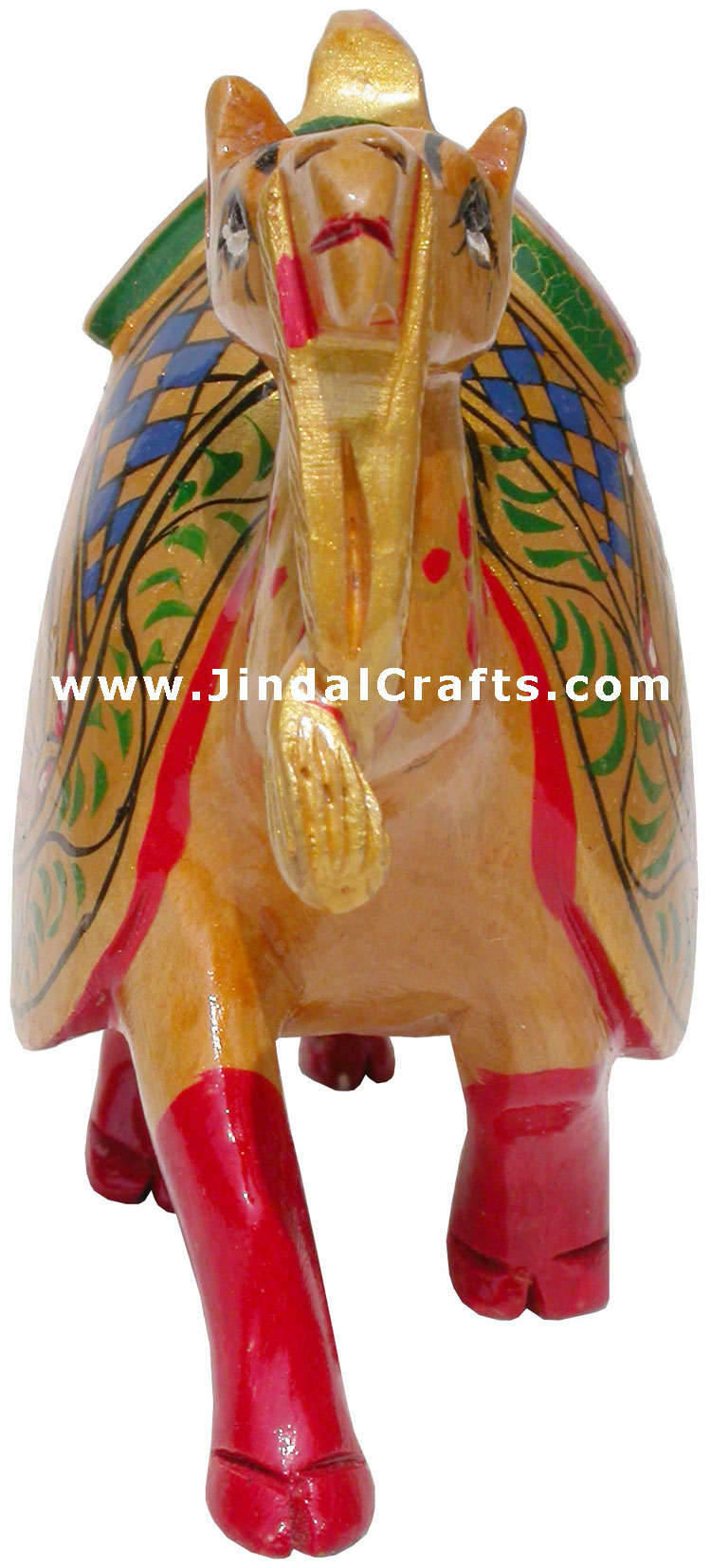 Royal Wooden Camel - Hand Painted, Hand Carved Animal