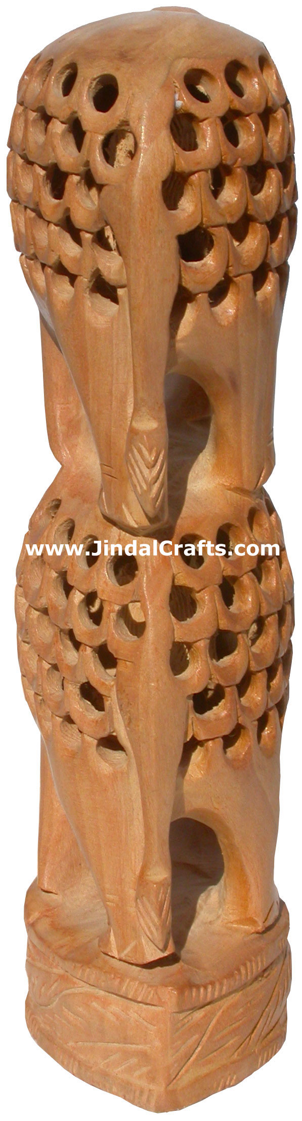 Hand Carved Wooden Elephant Tower India Artifacts Arts