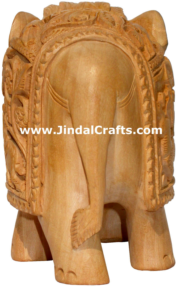 Wooden Carved Elephant Indian Carving Art