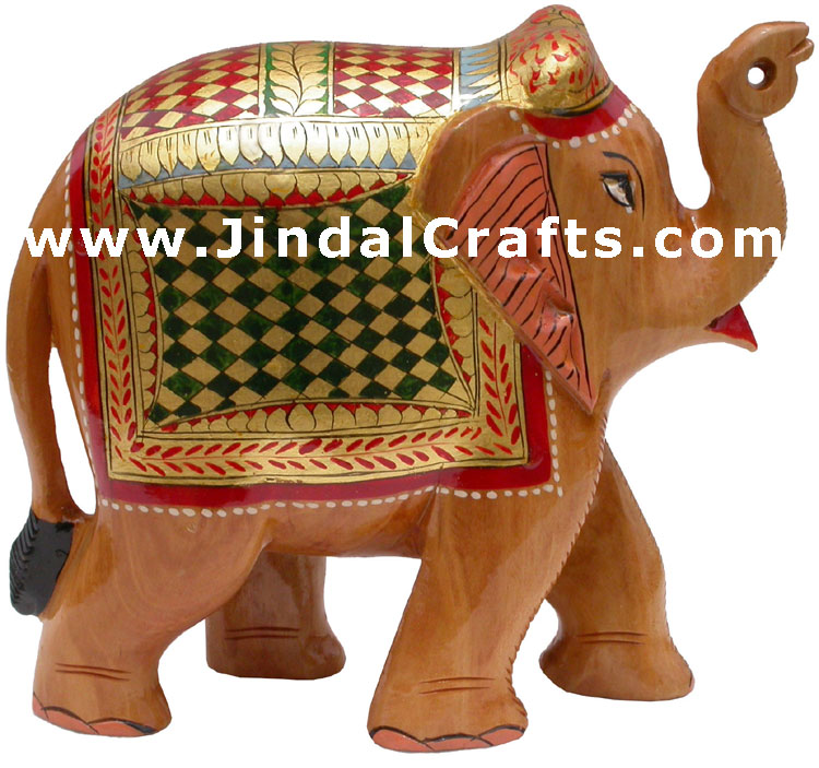 Real Gold Hand Painted Elephant - Indian Fine Artifacts