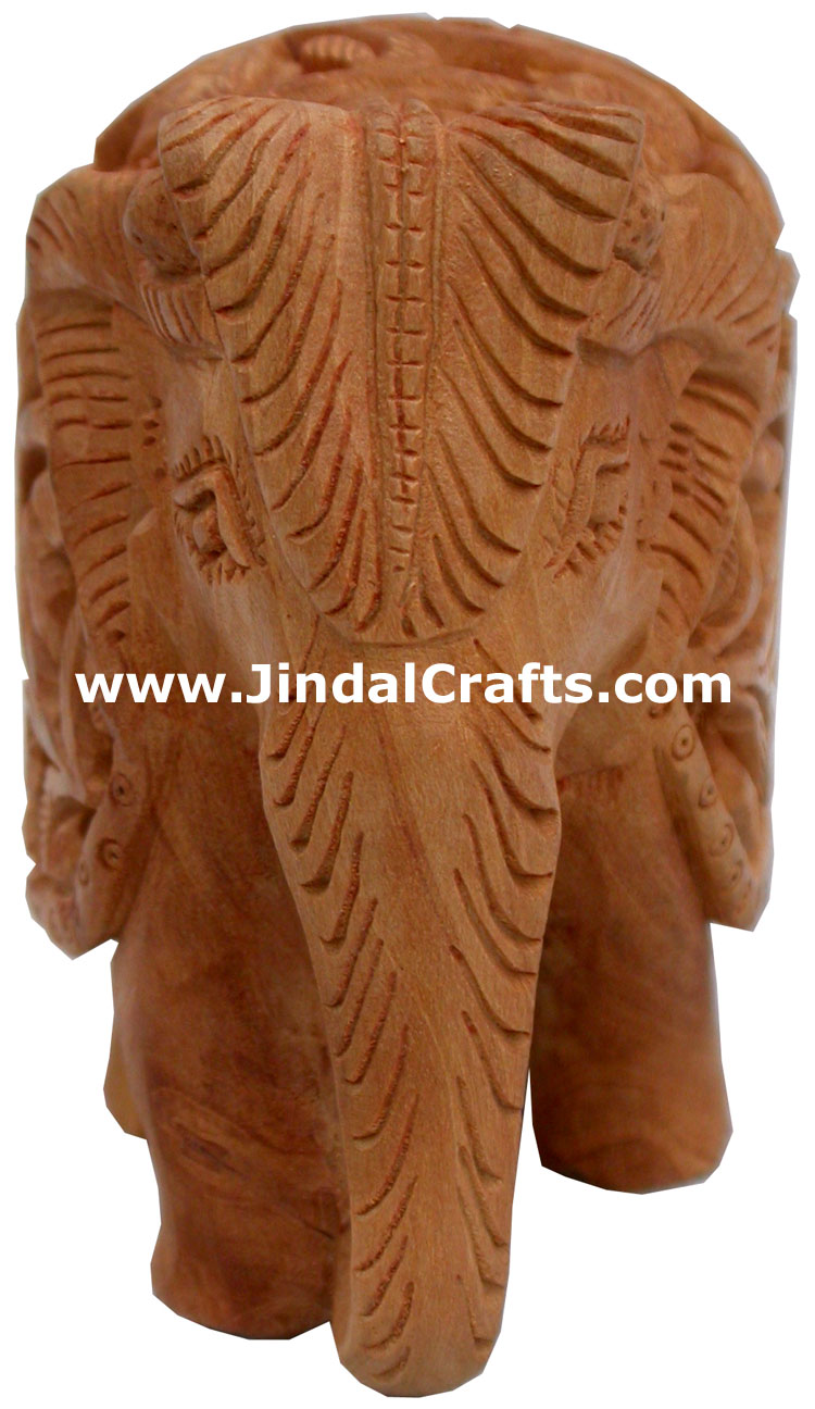 Hand Carved Wooden Elephant India Carving Handicrafts