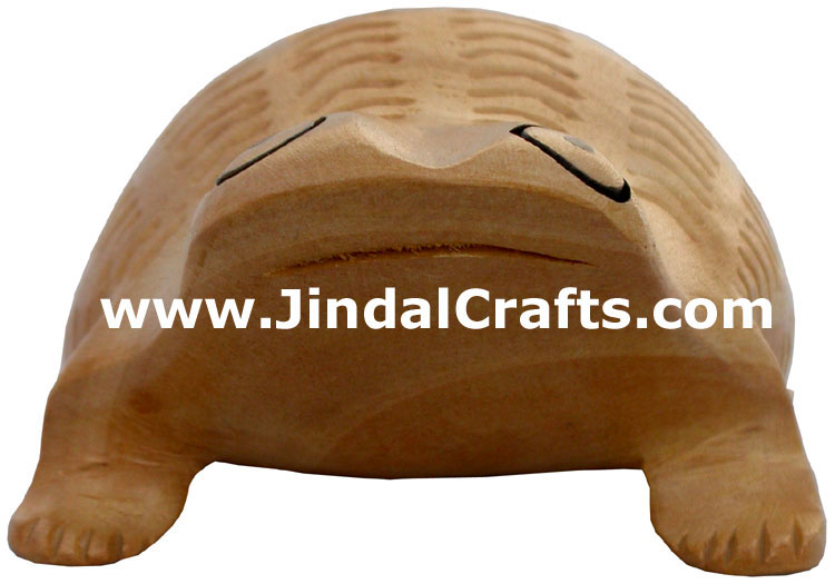 Turtle Animal Wood Carving Hand Carved Figurines India
