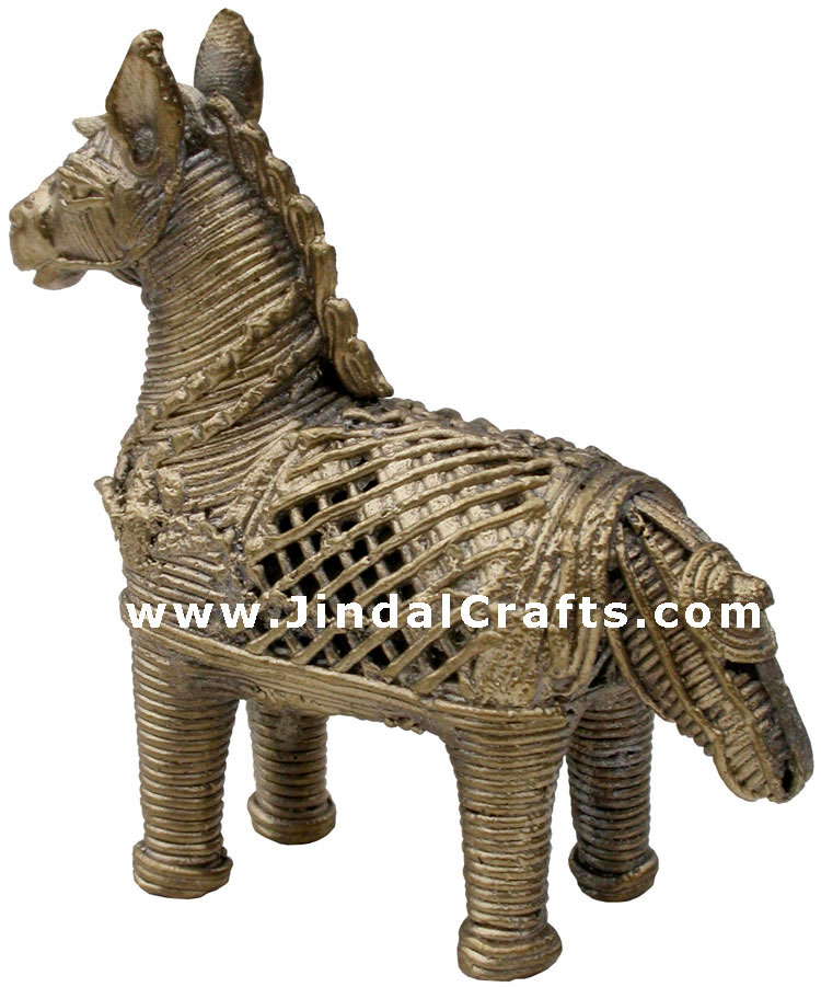 Horse - Tribal Dhokra Metal Animal Artifact from India