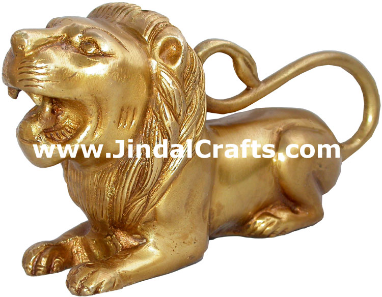Lion Figures Brass Figurines India Metal Handicrafts