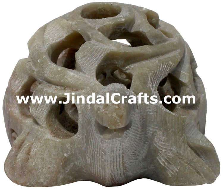 Turtle - Hand Carved Soft Stone Animals Figures India A