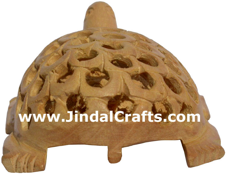 Kadam Wood Hand Carved Turtle India Artifacts Arts