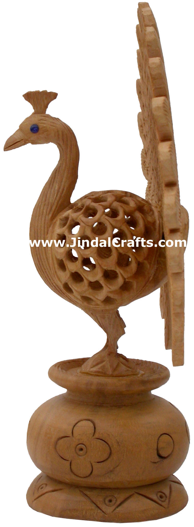 Wooden Peacock - Hand Carved Indian Carving Art
