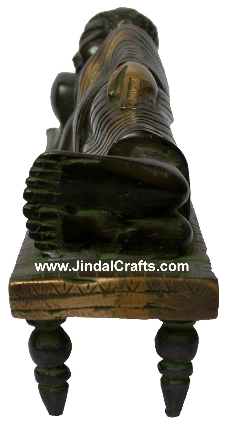 Resting Buddha Figurine Sculpture Idol Statue India Art