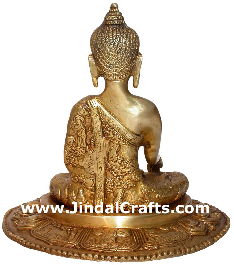 Brass Buddhist Sculpture India Carving Art