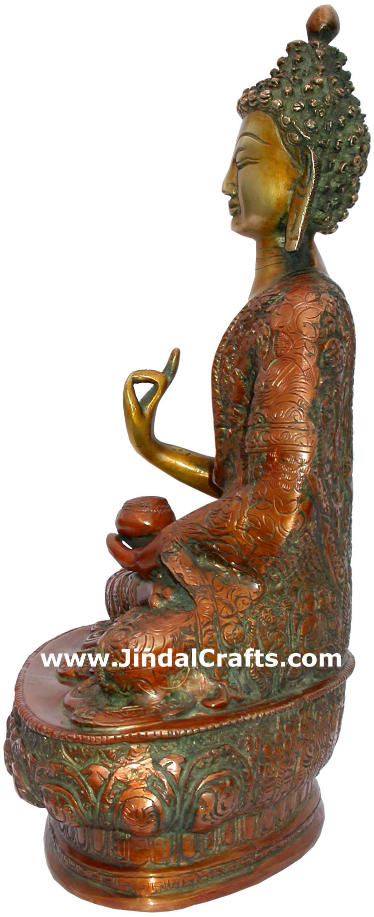 Brass Buddhist Sculpture India Carving Art