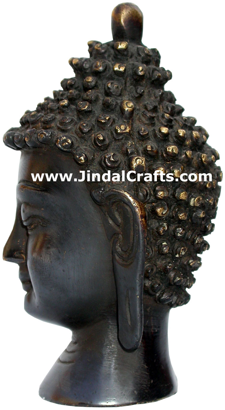 Antique Finish Buddha Head Buddhist Statues Arts India