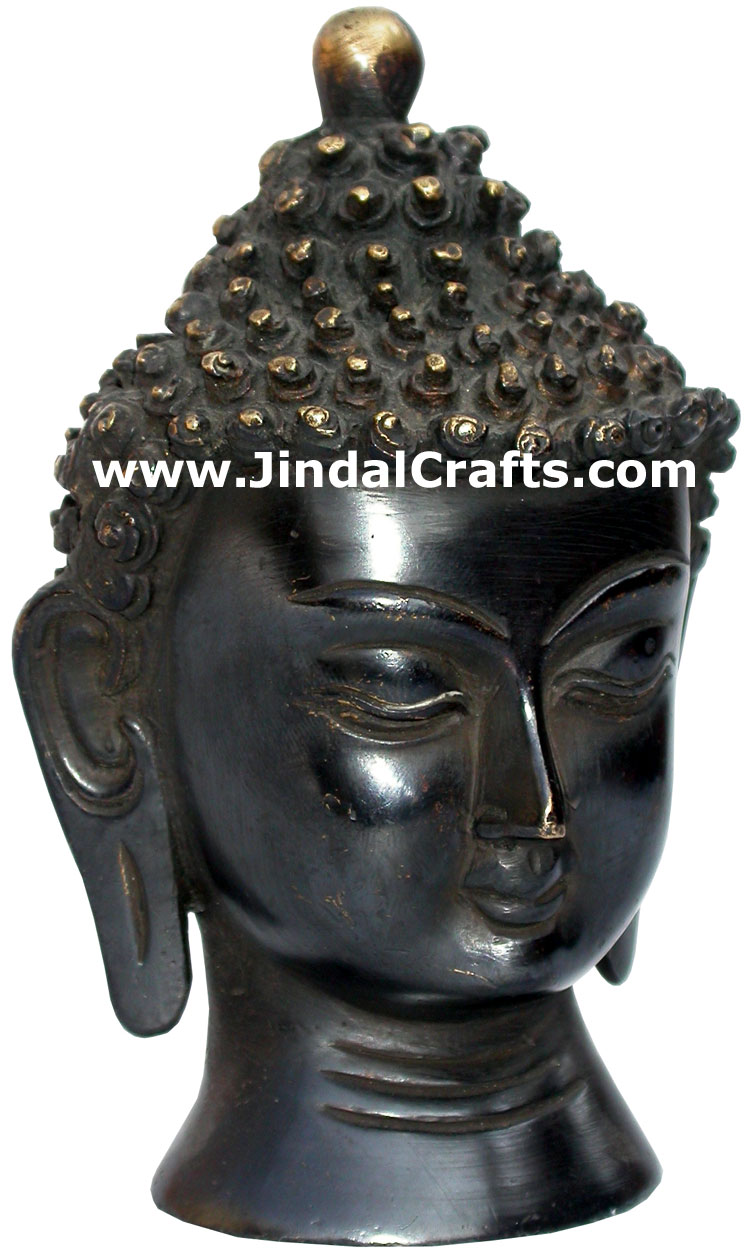 Antique Finish Buddha Head Buddhist Statues Arts India