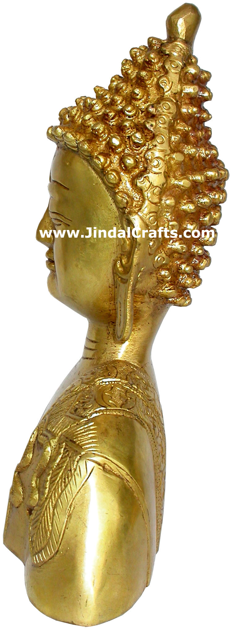 Buddha Bust - Hand Carved Indian Art Craft Handicraft Home Decor Brass Figurine