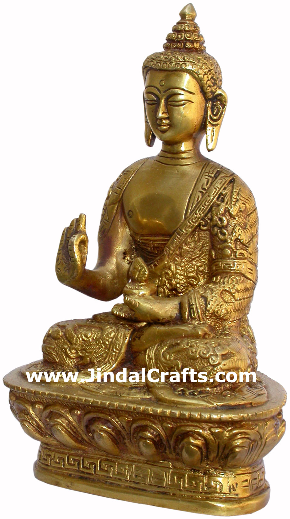 Set of 5 Buddha Figures in different postures Tibetan Brass Sculpture India Idol