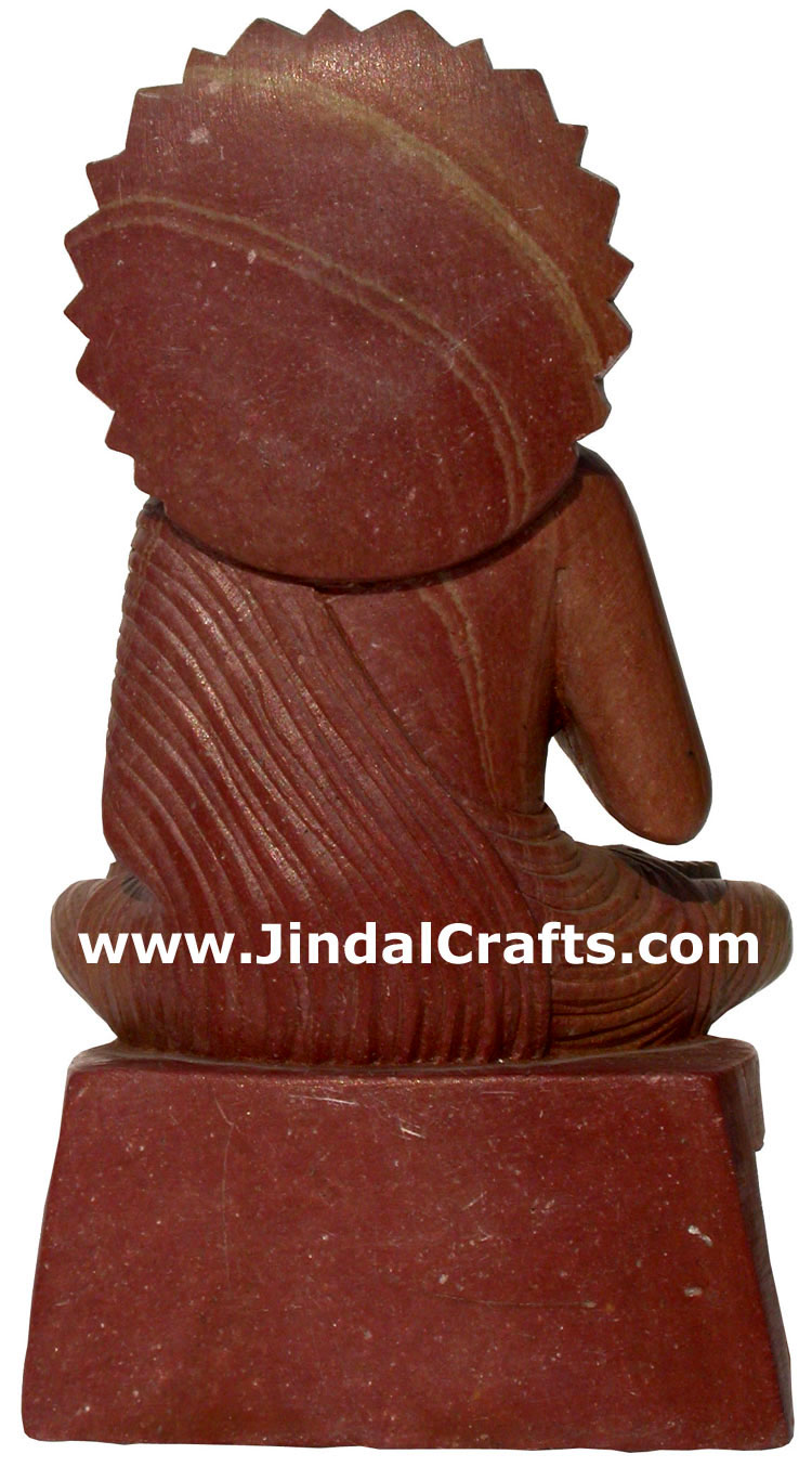 Lord Buddha Hand Carved Stone Sculpture India Hindu Religious Carving Artifacts