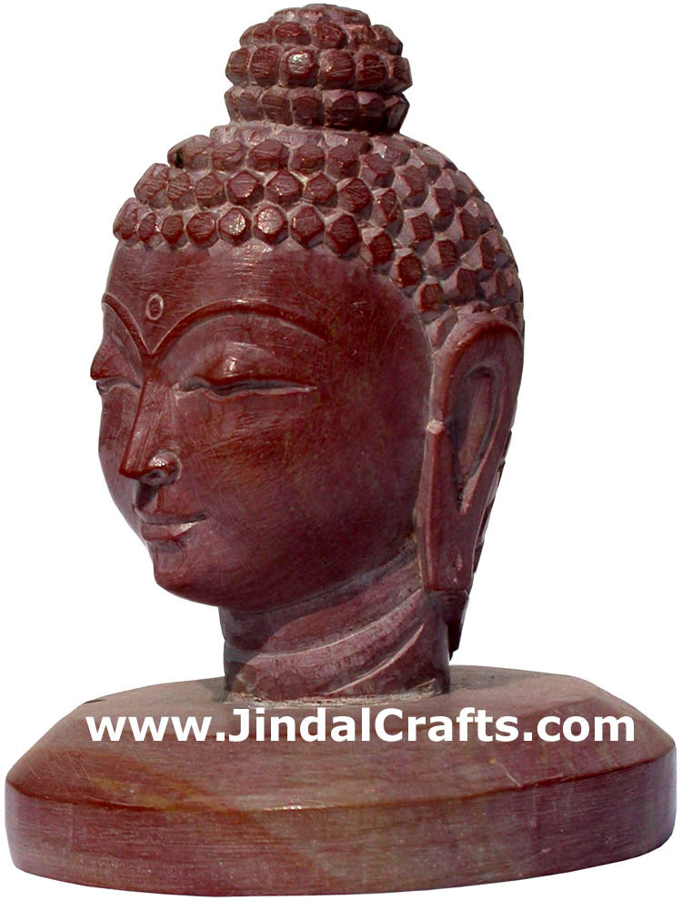 Lord Buddha Head Hand Carved Stone India Sculpture Artifact Figurine Idol Murti