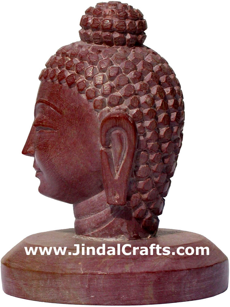 Lord Buddha Head Hand Carved Stone India Sculpture Artifact Figurine Idol Murti