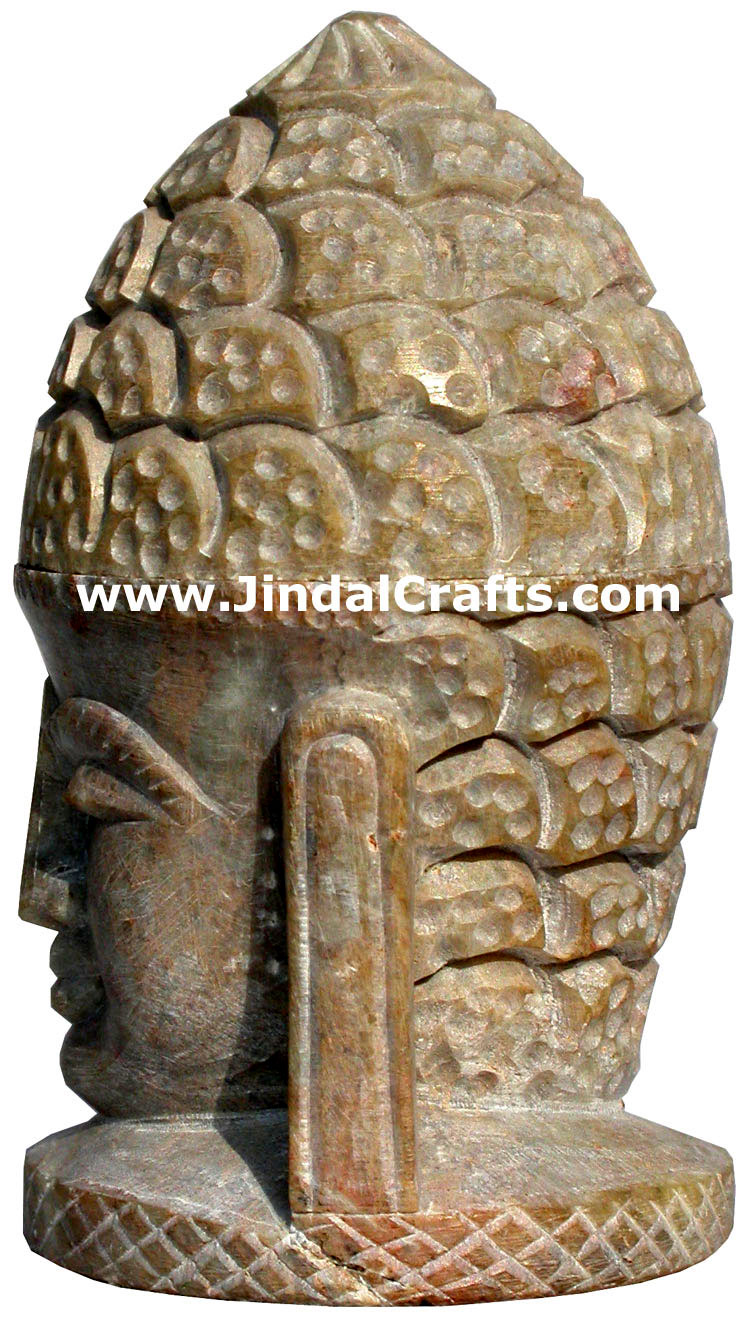 Lord Buddha Figure cum Utility Box Hand Carved Stone Statues Buddhist Handicraft