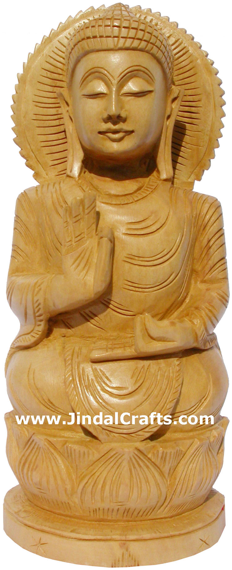 Handmade Sculpture Gautam Buddha Figurine Indian Art Hand Carved Buddhism Crafts