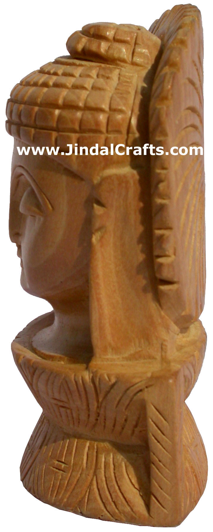 Hand Carved Wood Buddhist Sculpture India Carving Art