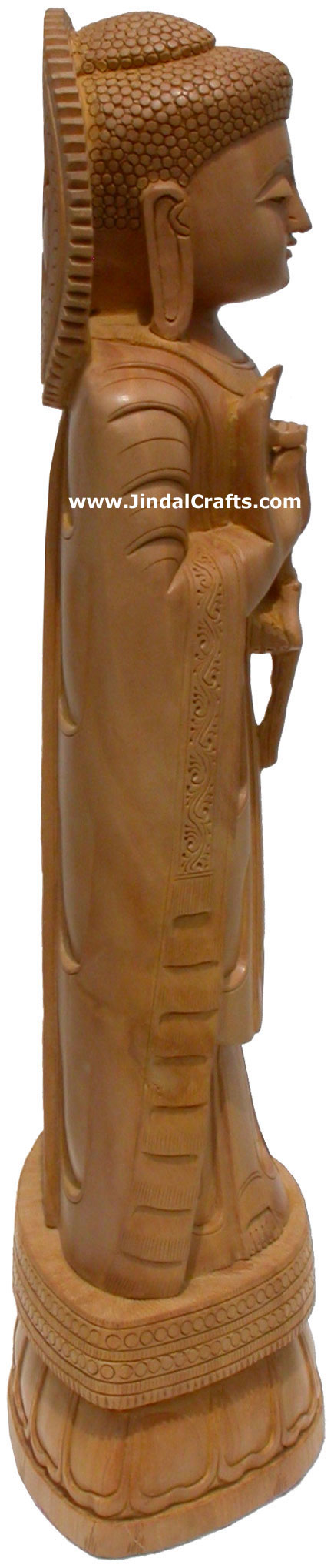 Masterpiece - Hand Carved Wooden Buddha Sculpture Indian Statue Art Tibetan Arts