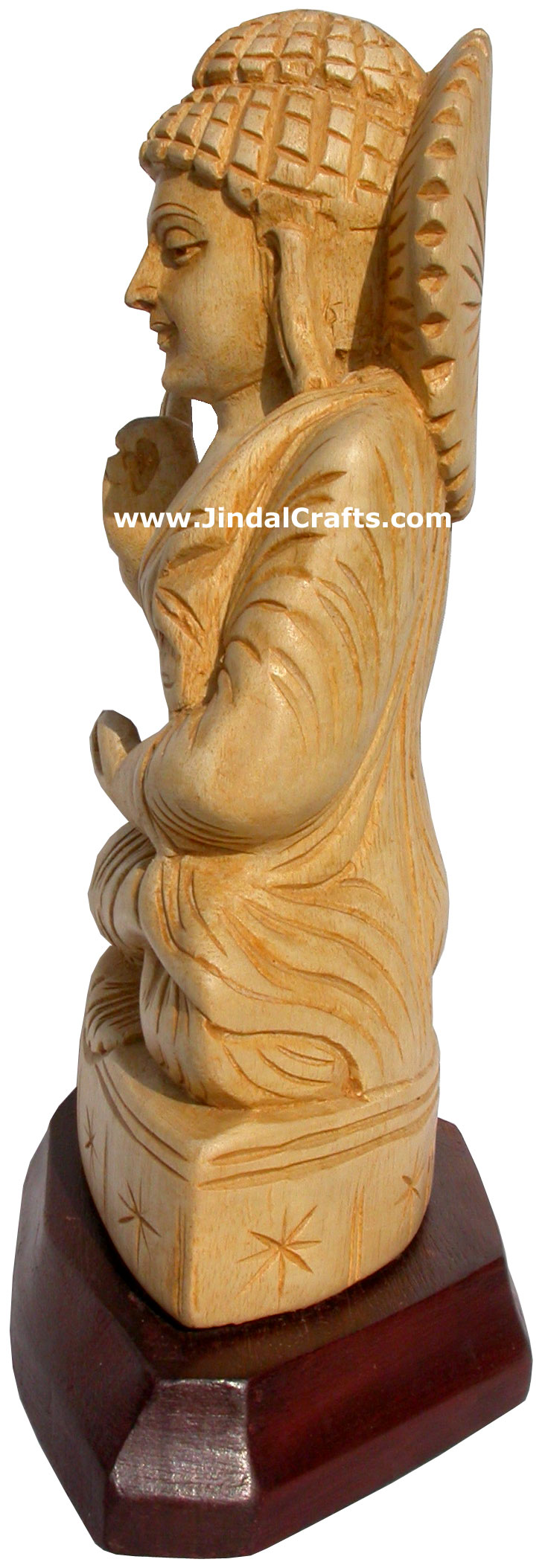Lord Buddha Sculpture Hand Carved Wooden Idol Buddhism Handicrafts Crafts Arts