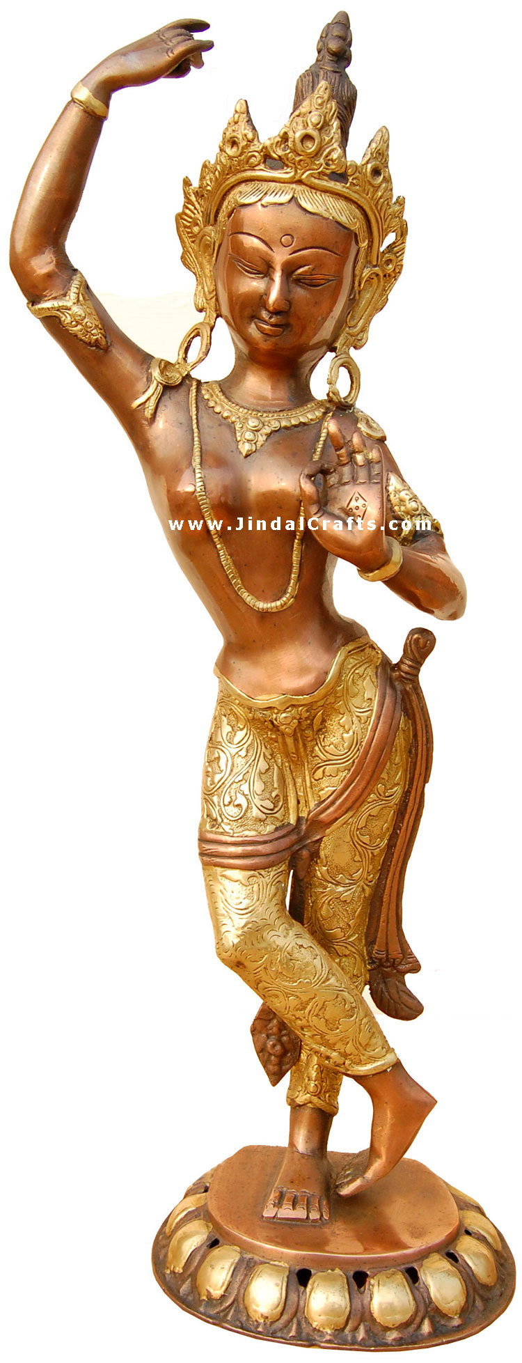 Buddhist Goddess Tara Sculpture Statue Idol Antique Art Handmade Brass Artifacts
