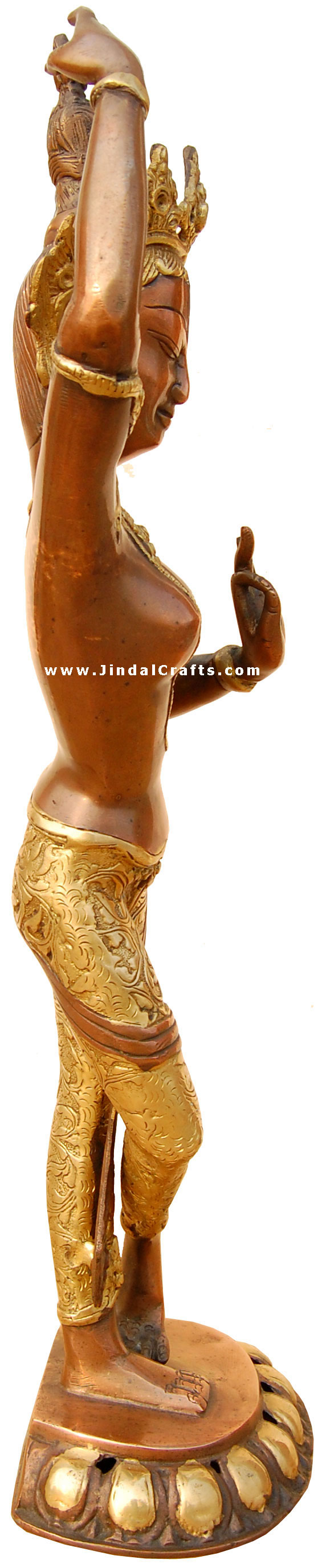 Buddhist Goddess Tara Sculpture Statue Idol Antique Art Handmade Brass Artifacts