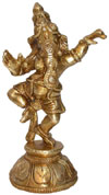 Brass Dancing Lord Ganesha India Artifacts