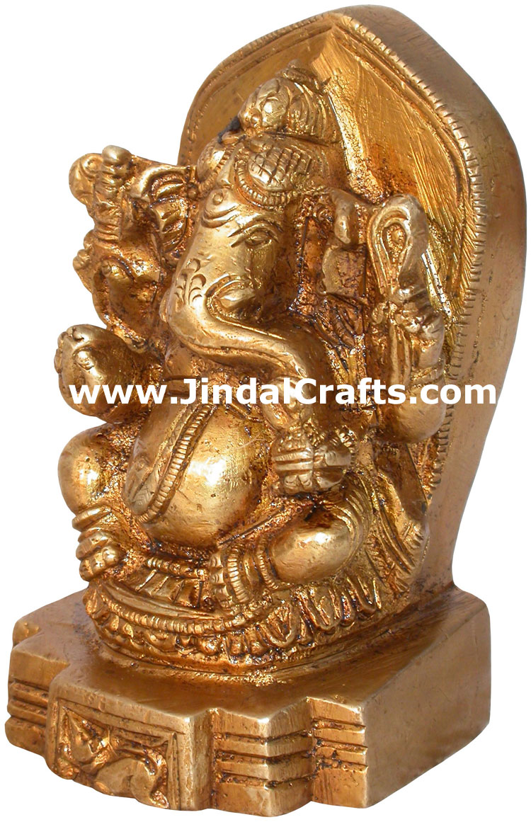 Brass Lord Ganesha India Artifacts Arts